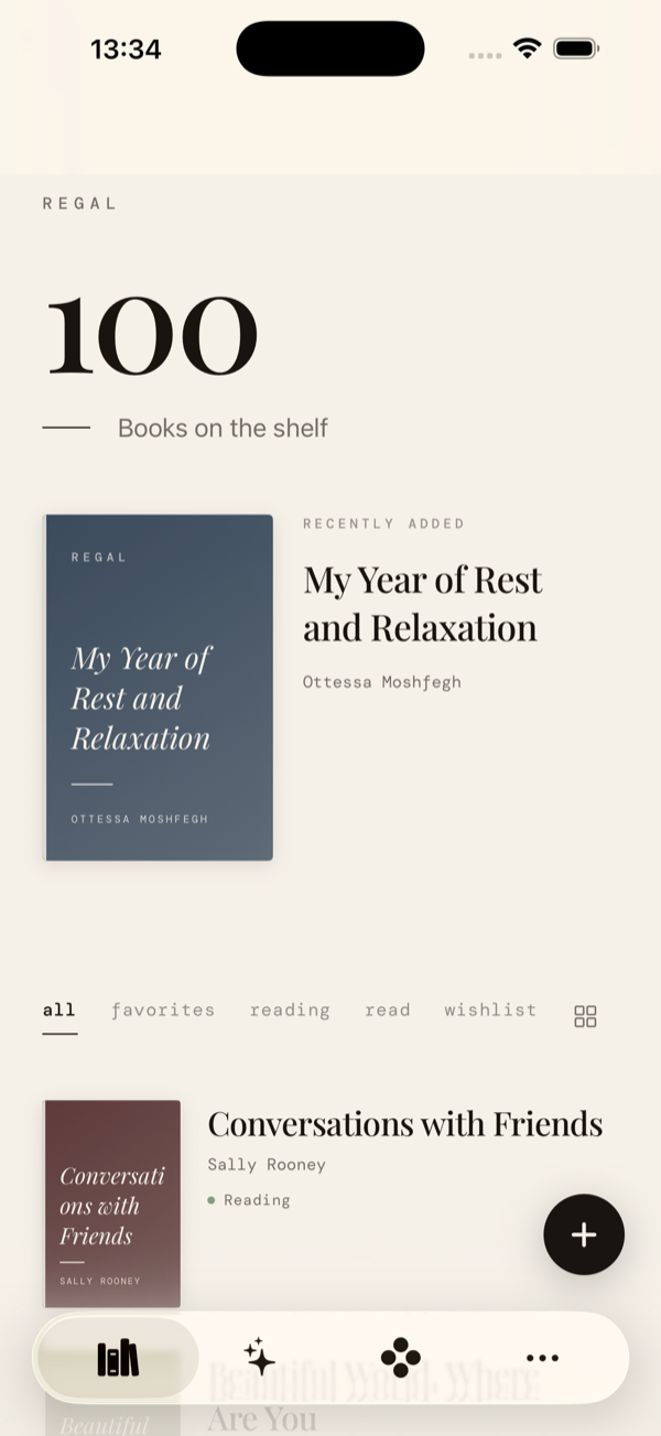 regal. in English &mdash; 100 books on the shelf, typografische Buchr&uuml;cken als Cover-Fallback